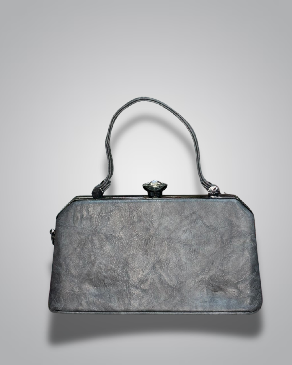 Embroidered handbag with floral and landscape design on a gray background- Valentino Impex