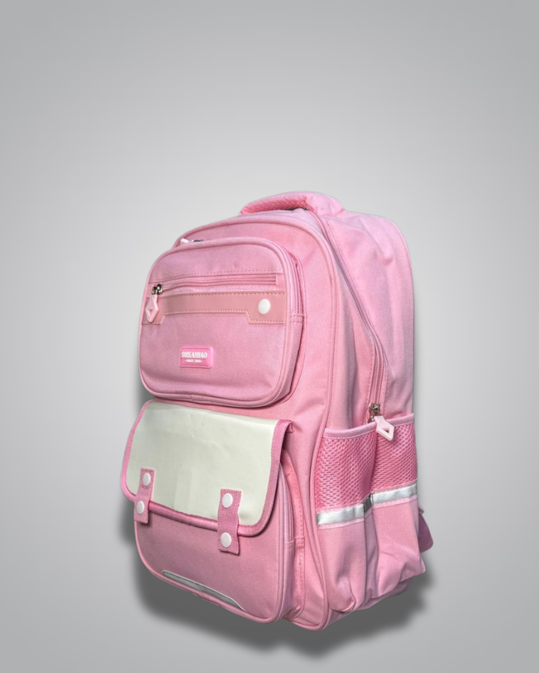 Pink backpack on a gray background- Valentino Impex
