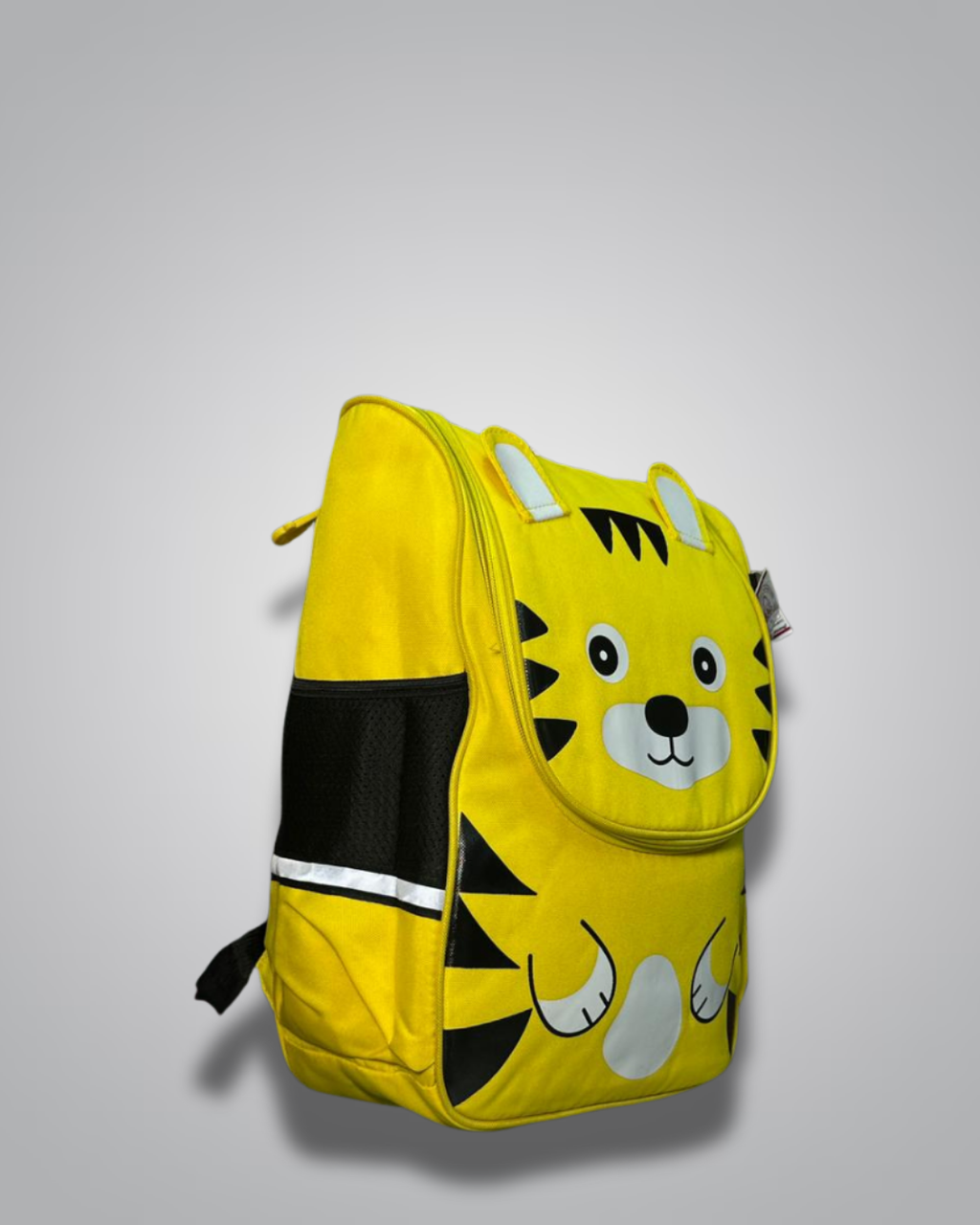 Yellow tiger-themed backpack on a light gray background- Valentino Impex