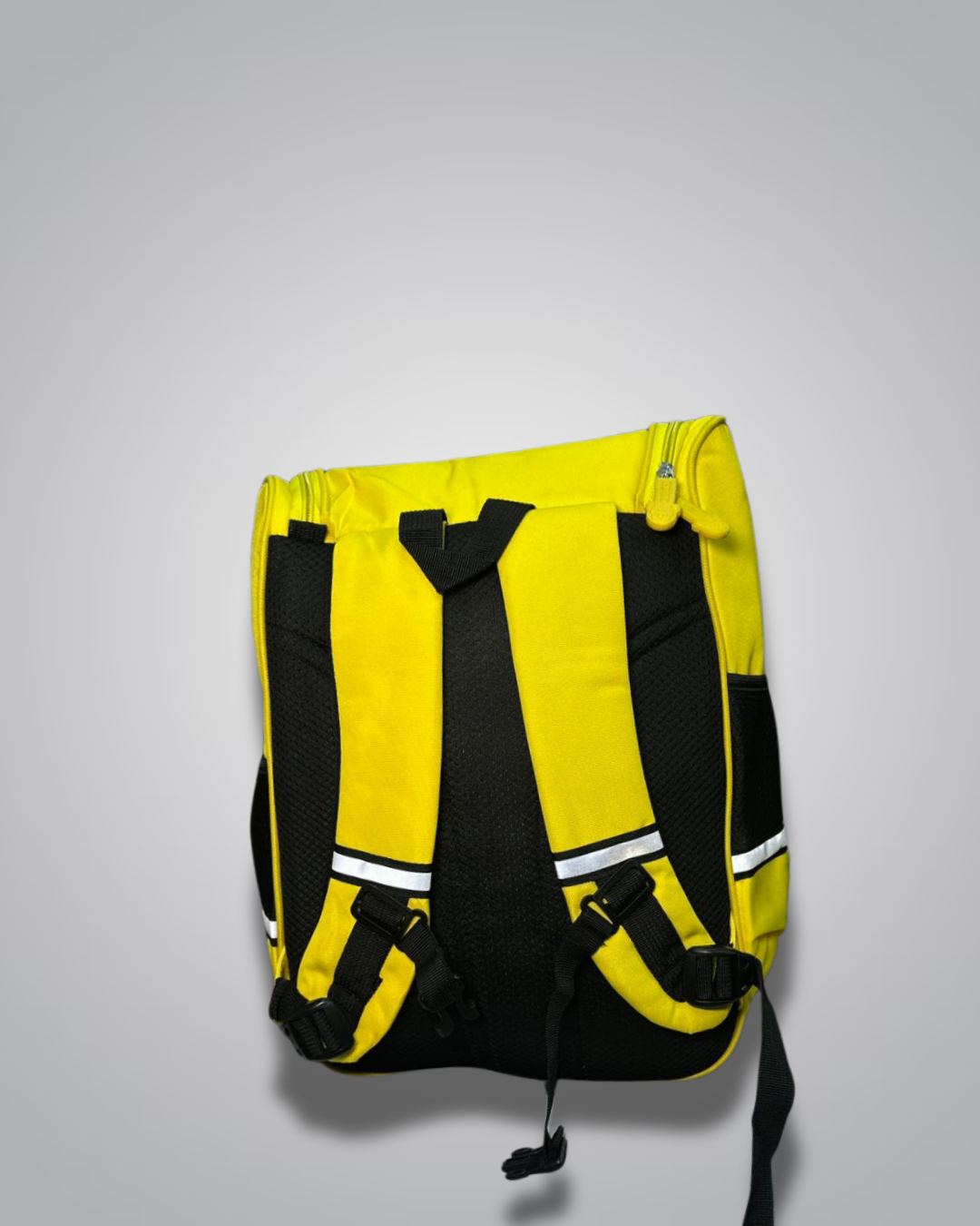 Yellow and black backpack on a gray background- Valentino Impex