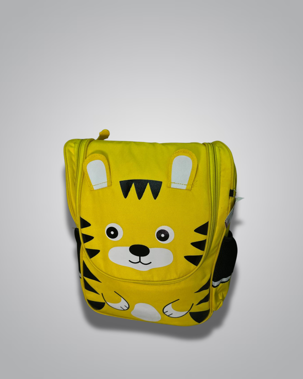 Yellow tiger-themed backpack on a light gray background- Valentino Impex