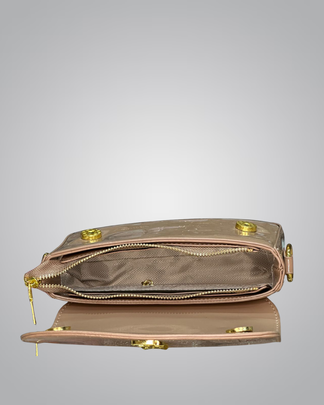 YSL Elegant Silver Patent Leather Mini Shoulder Bag with Gold Chain