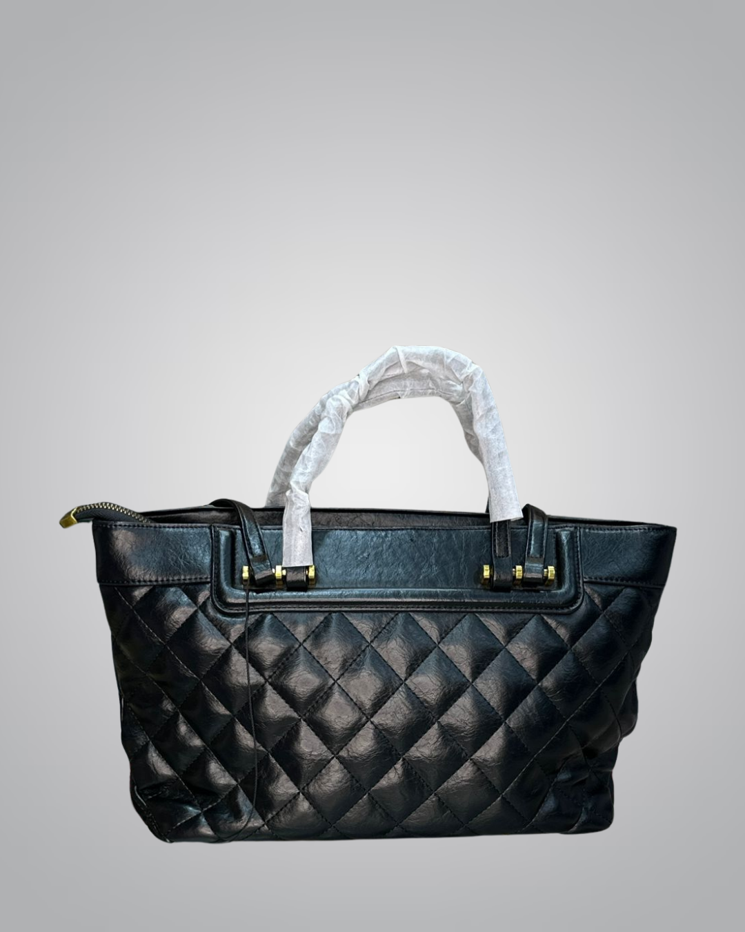 Saint Laurent (YSL) Classic Black Quilted Leather Handbag with Gold Hardware