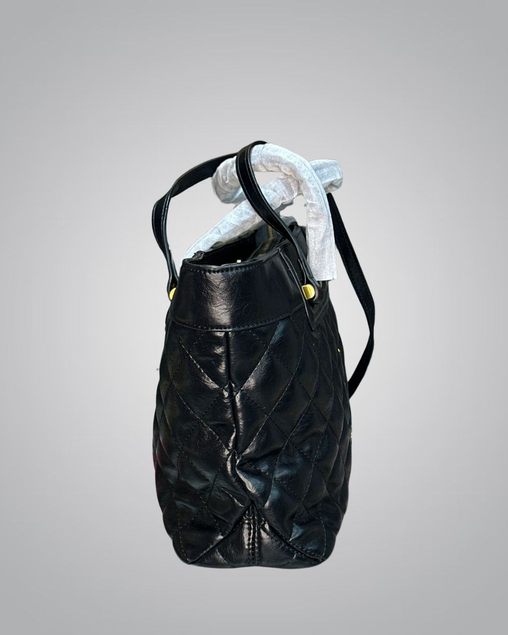 Saint Laurent (YSL) Classic Black Quilted Leather Handbag with Gold Hardware