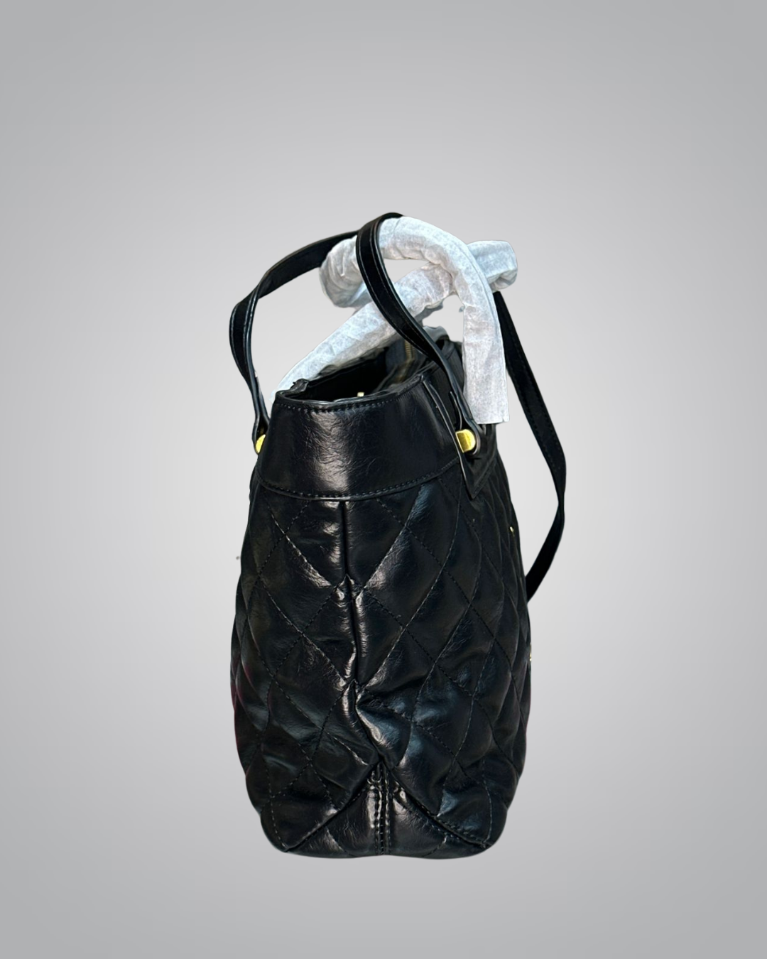 Saint Laurent (YSL) Classic Black Quilted Leather Handbag with Gold Hardware