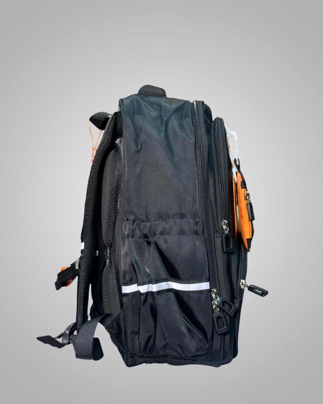 XIAOQI Trendy School Backpack – Hashtag Patch Edition with Side Pouch (4 Colors)