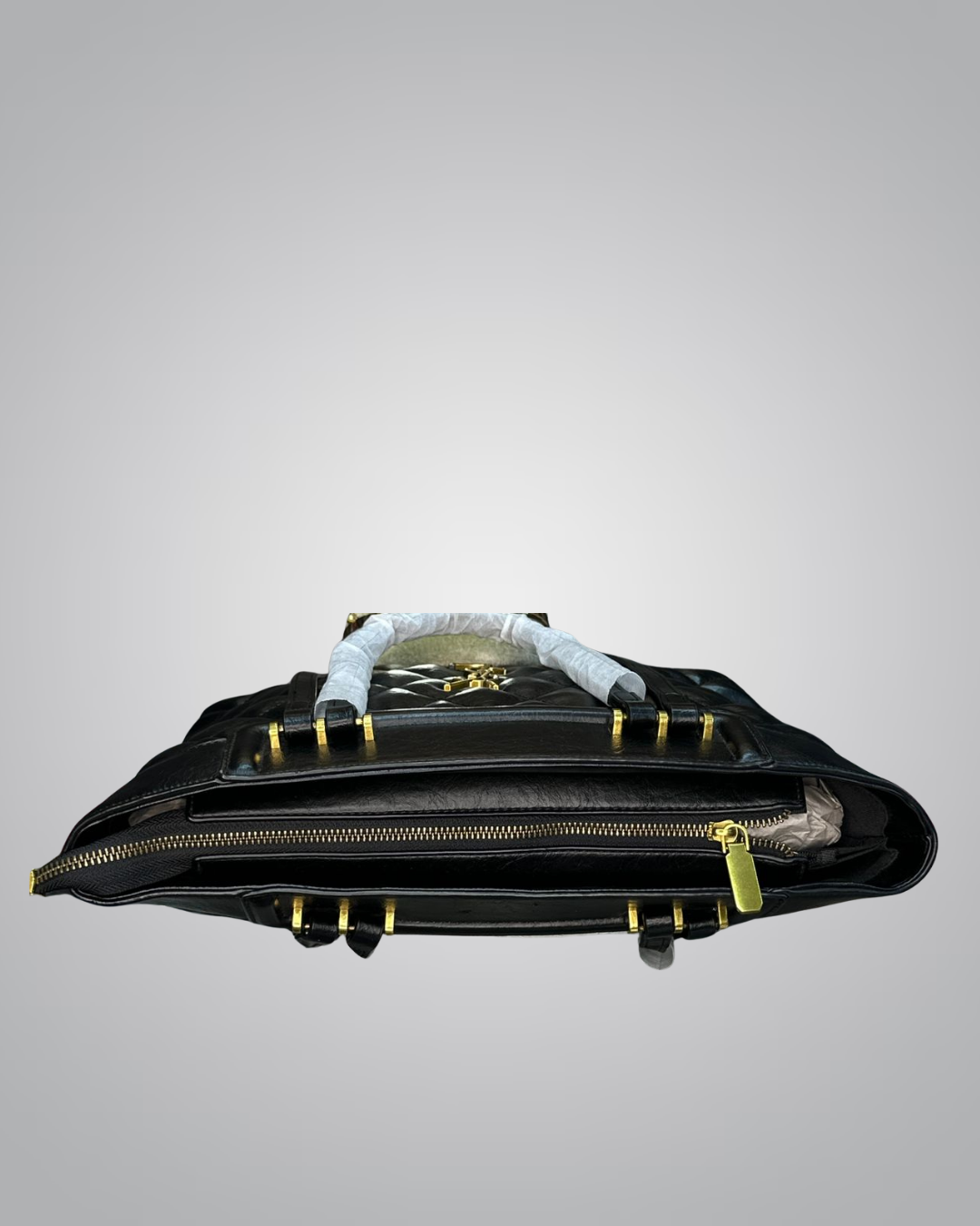 Saint Laurent (YSL) Classic Black Quilted Leather Handbag with Gold Hardware