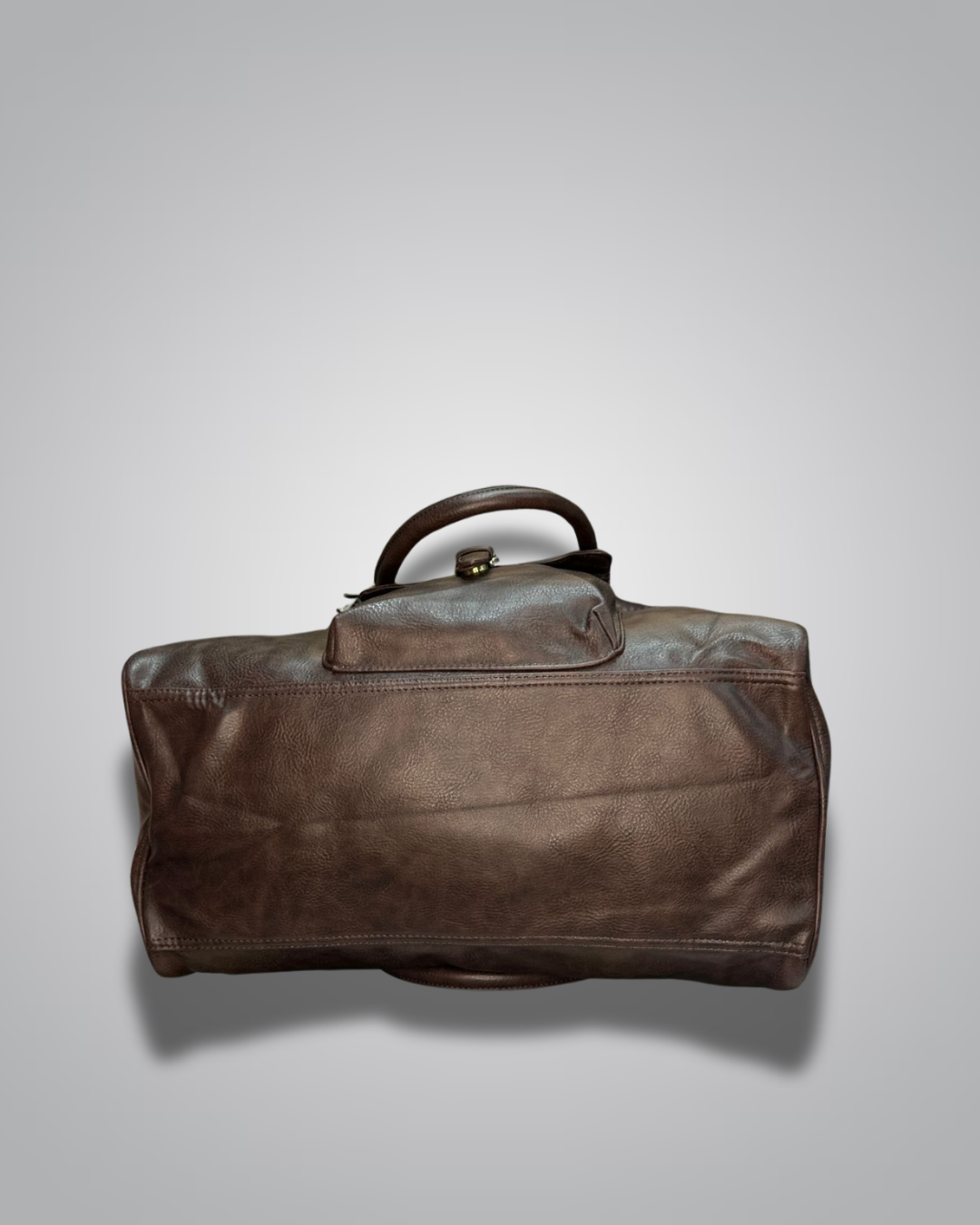  Woodland dark brown travel bag, Angled side view of Woodland vintage bag- Valentino Impex