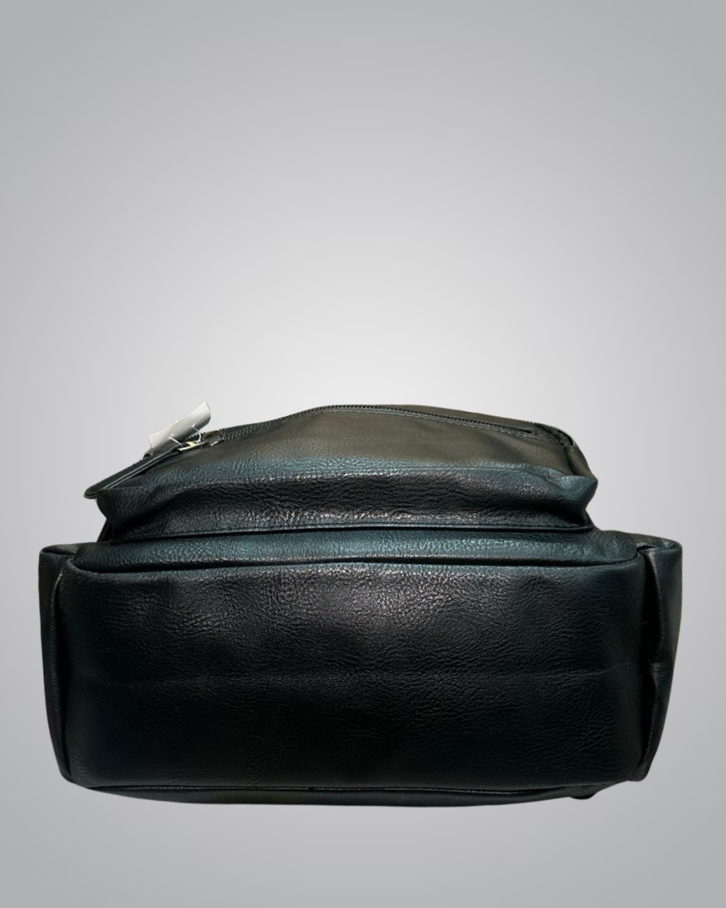 Classic Black Faux Leather Backpack with Gold Buckles