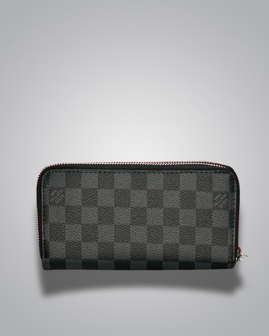 LV-Inspired Checkered Double-Zip Long Wallet – Brown & Black Variants