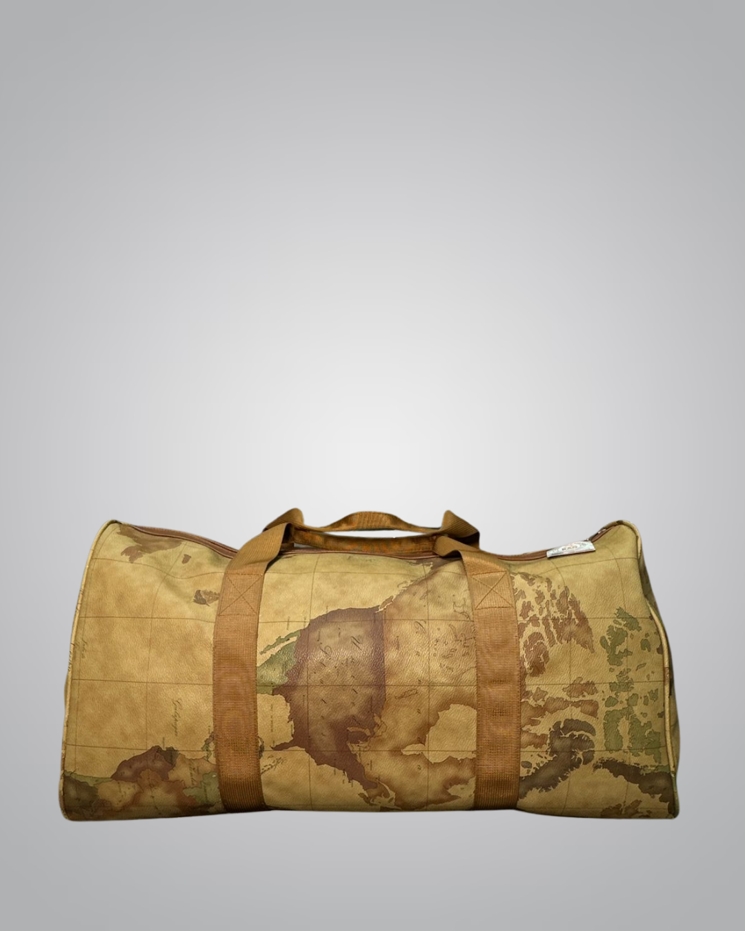 Vintage Map Print Canvas Travel Duffle Bag