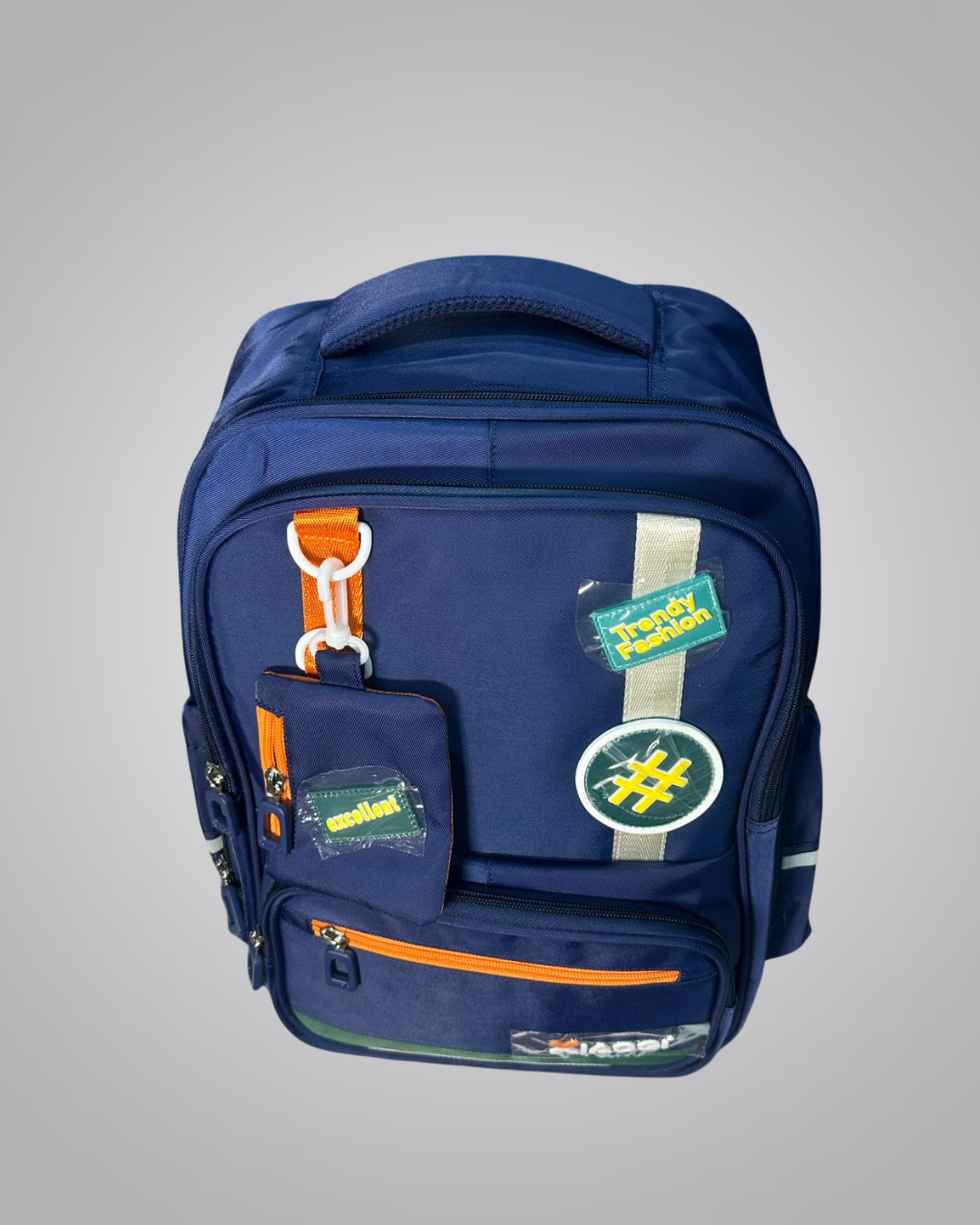 XIAOQI Trendy School Backpack – Hashtag Patch Edition with Side Pouch (4 Colors)