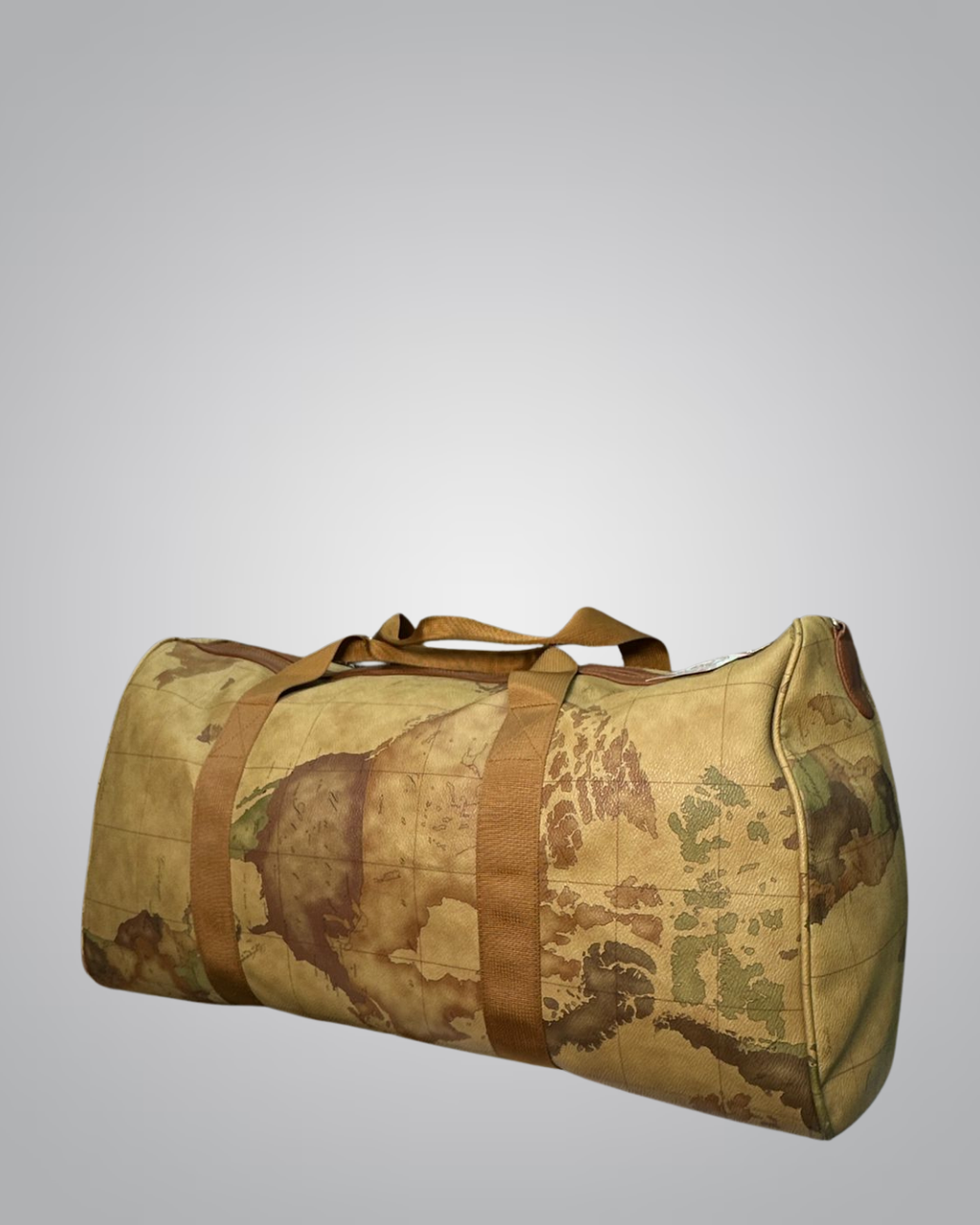 Vintage Map Print Canvas Travel Duffle Bag