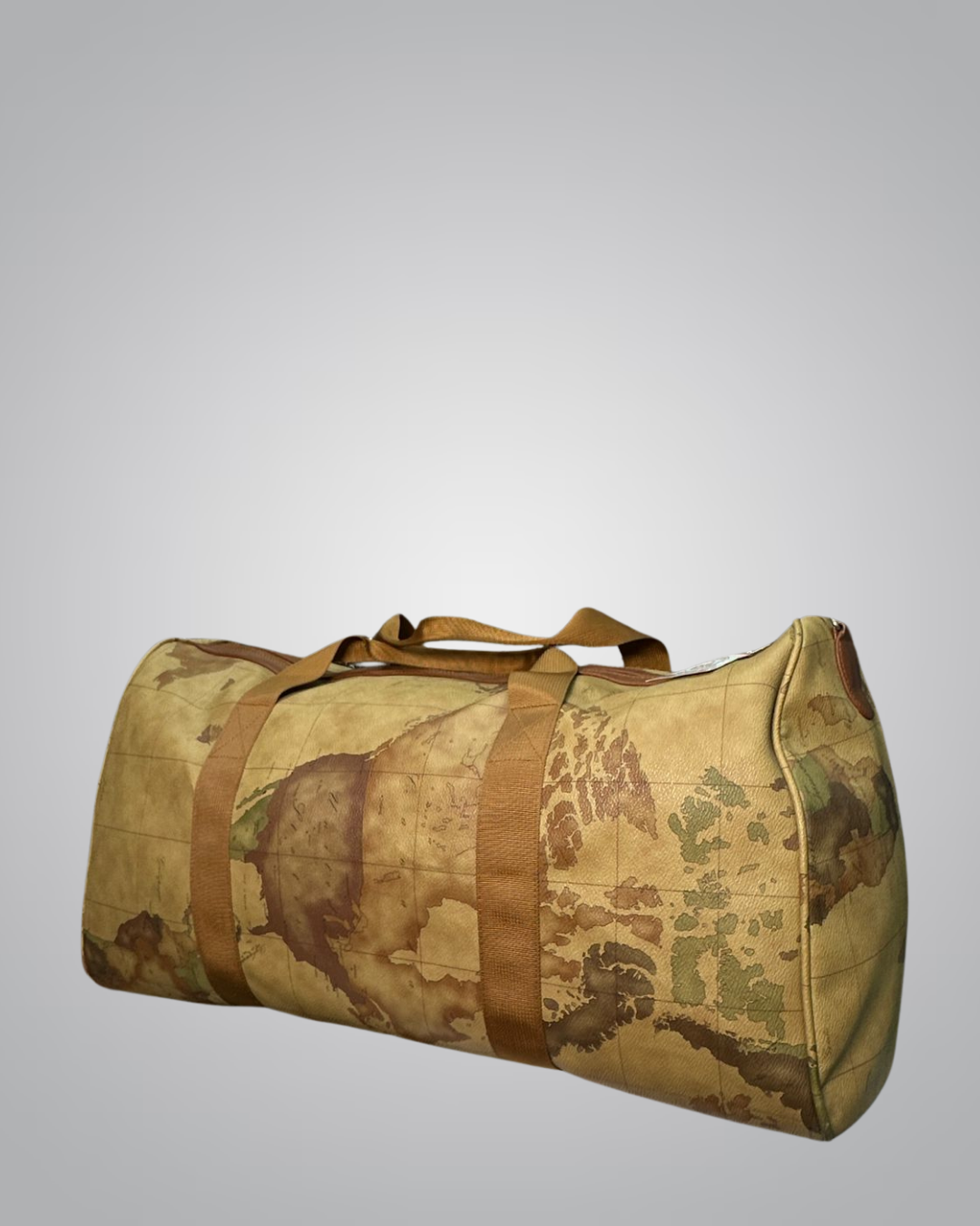 Vintage Map Print Canvas Travel Duffle Bag