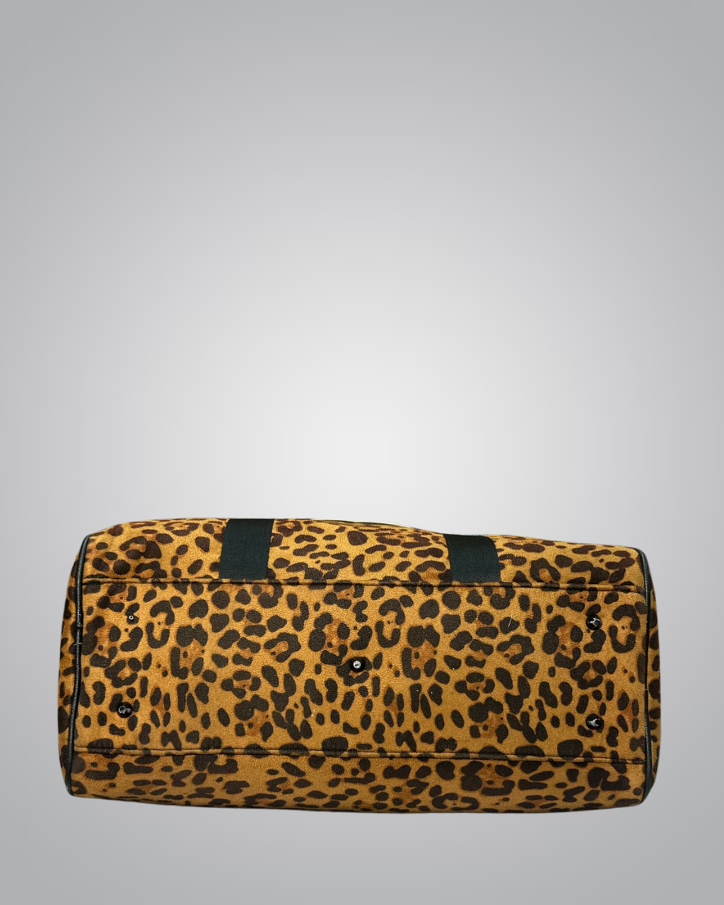 Leopard Print Canvas Duffle Bag with White Double-C Logo