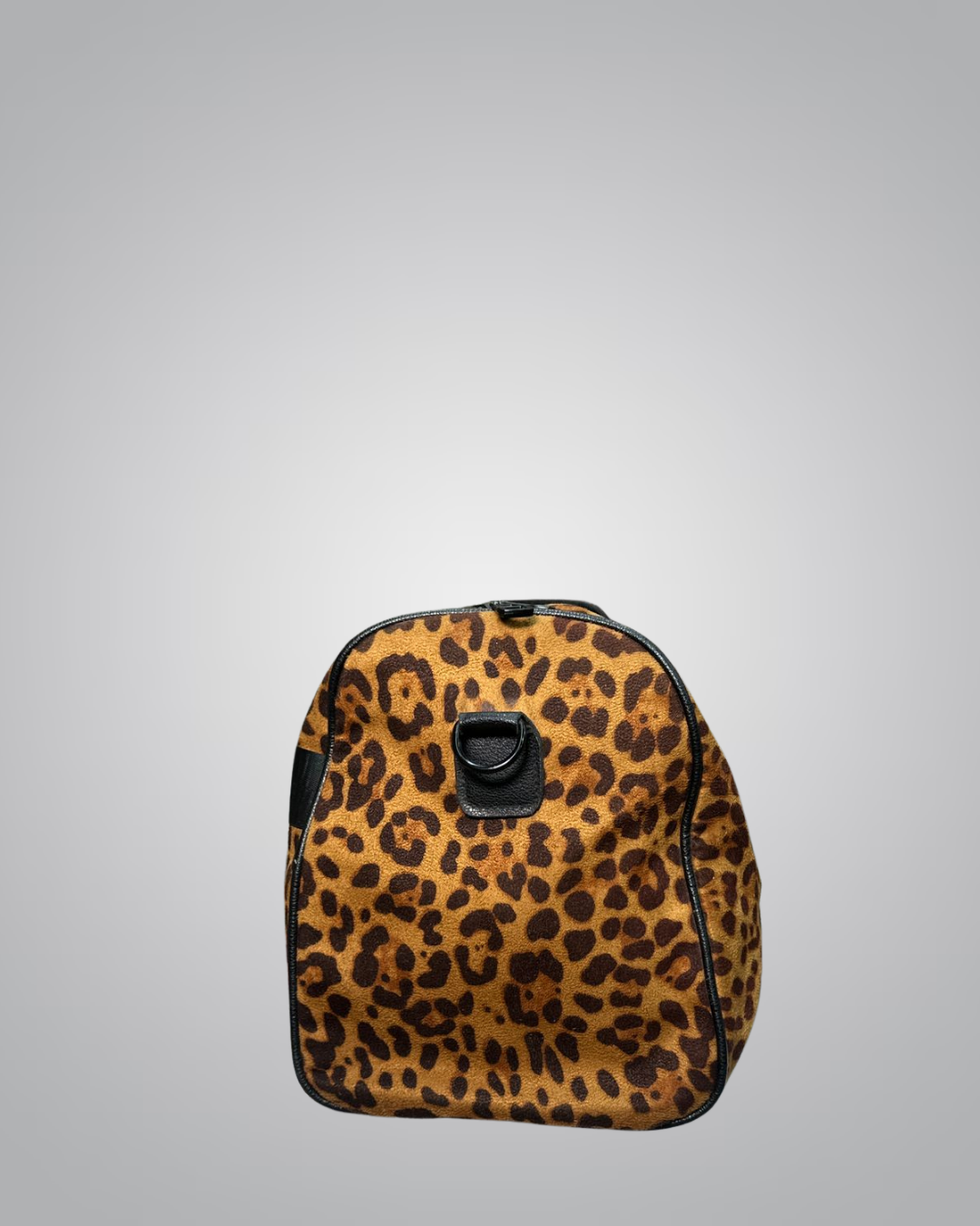 Leopard Print Canvas Duffle Bag with White Double-C Logo