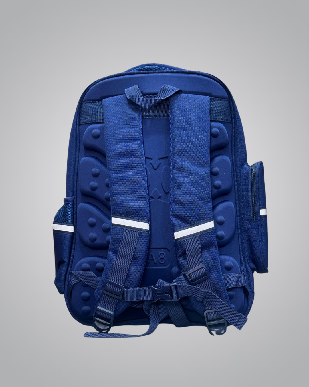 Dual-Pocket Mesh Panel Backpack – Navy & Green Utility Design