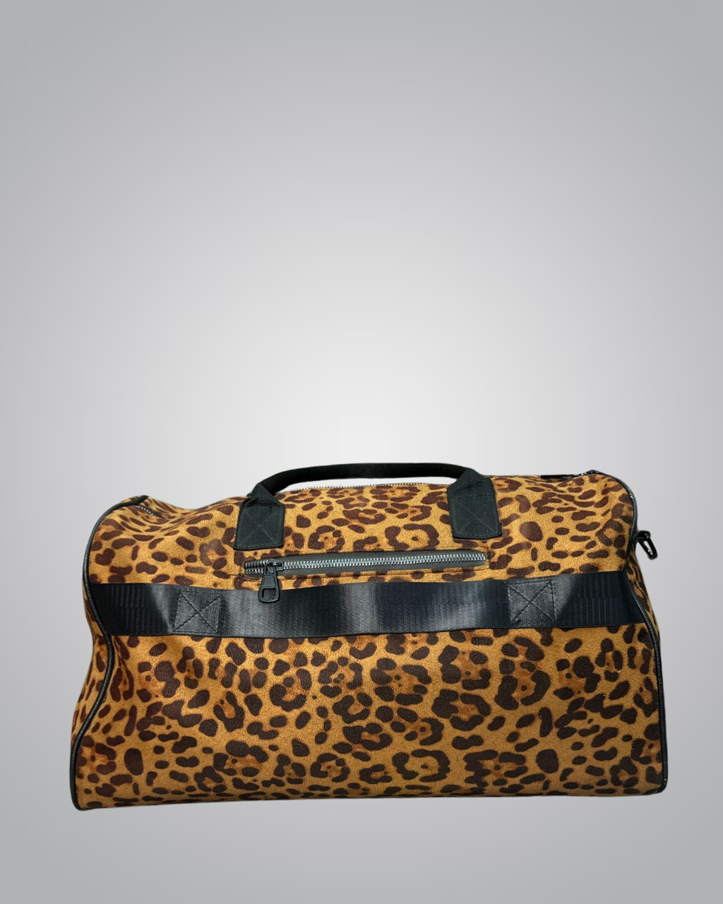 Leopard Print Canvas Duffle Bag with White Double-C Logo