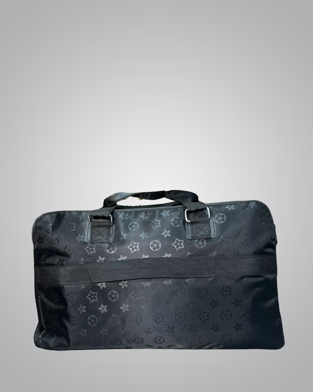 Elegant Black Monogram Travel Duffel Bag