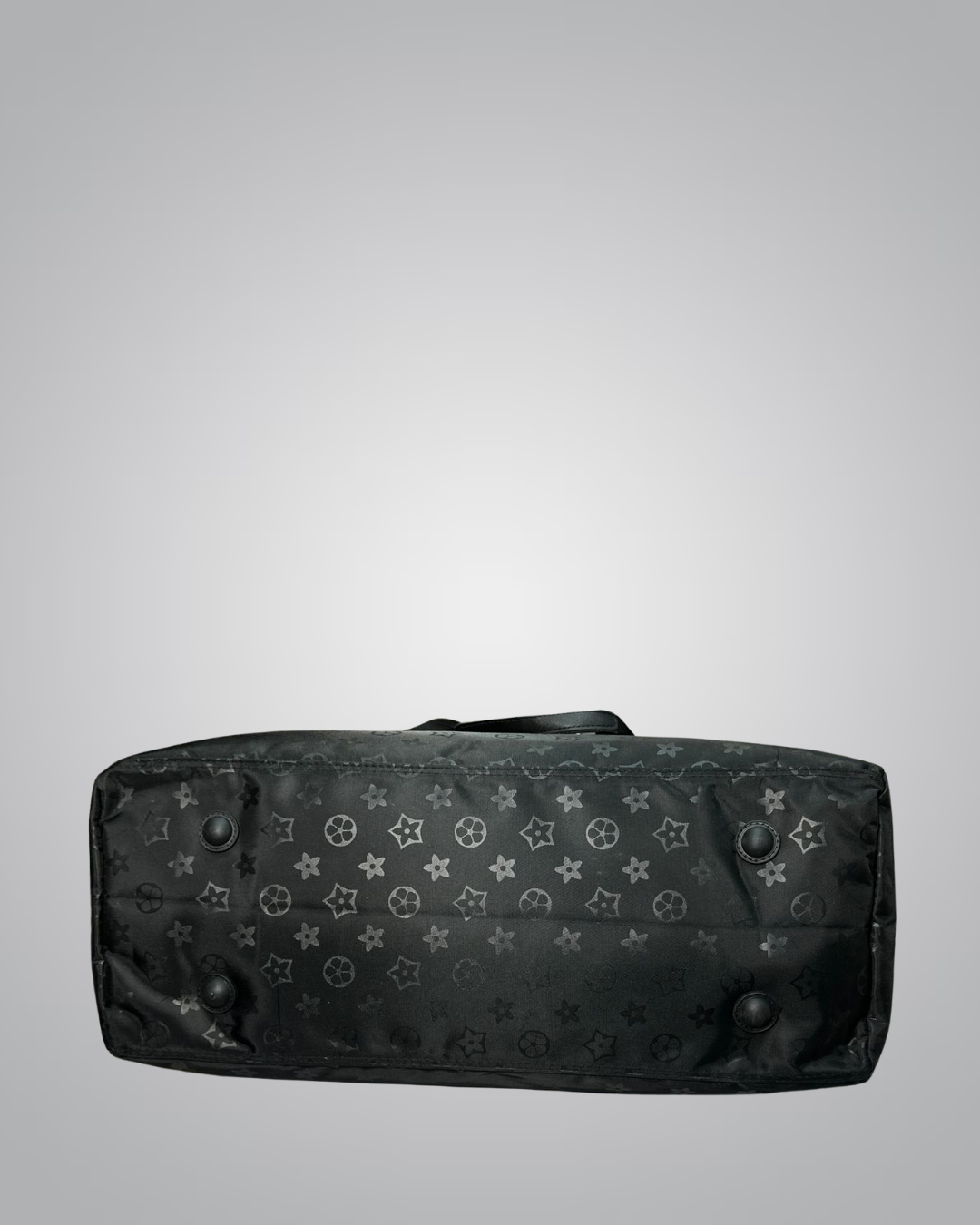 Elegant Black Monogram Travel Duffel Bag