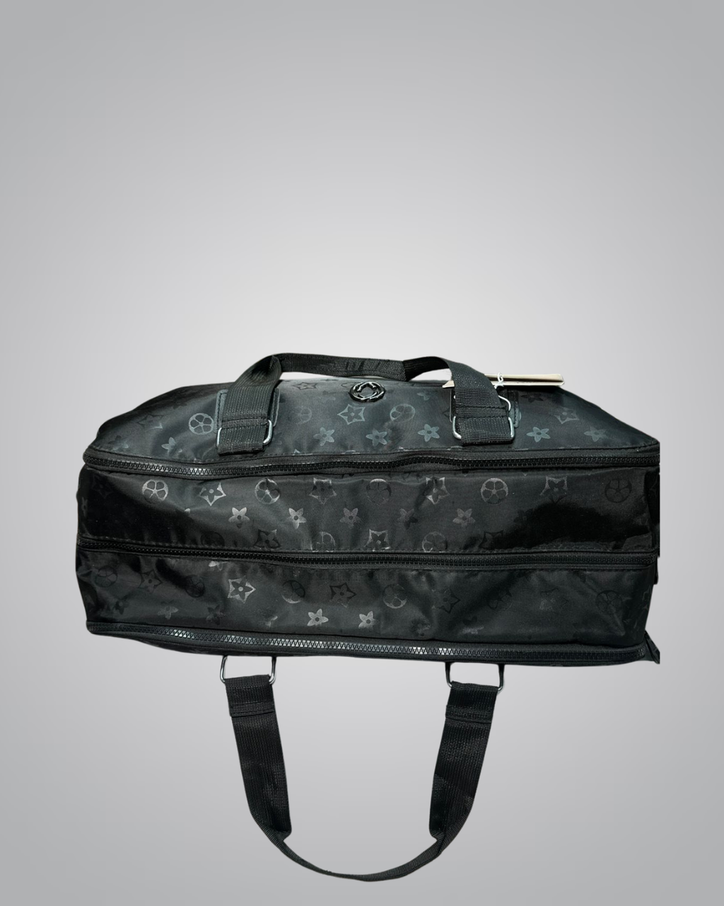 Elegant Black Monogram Travel Duffel Bag
