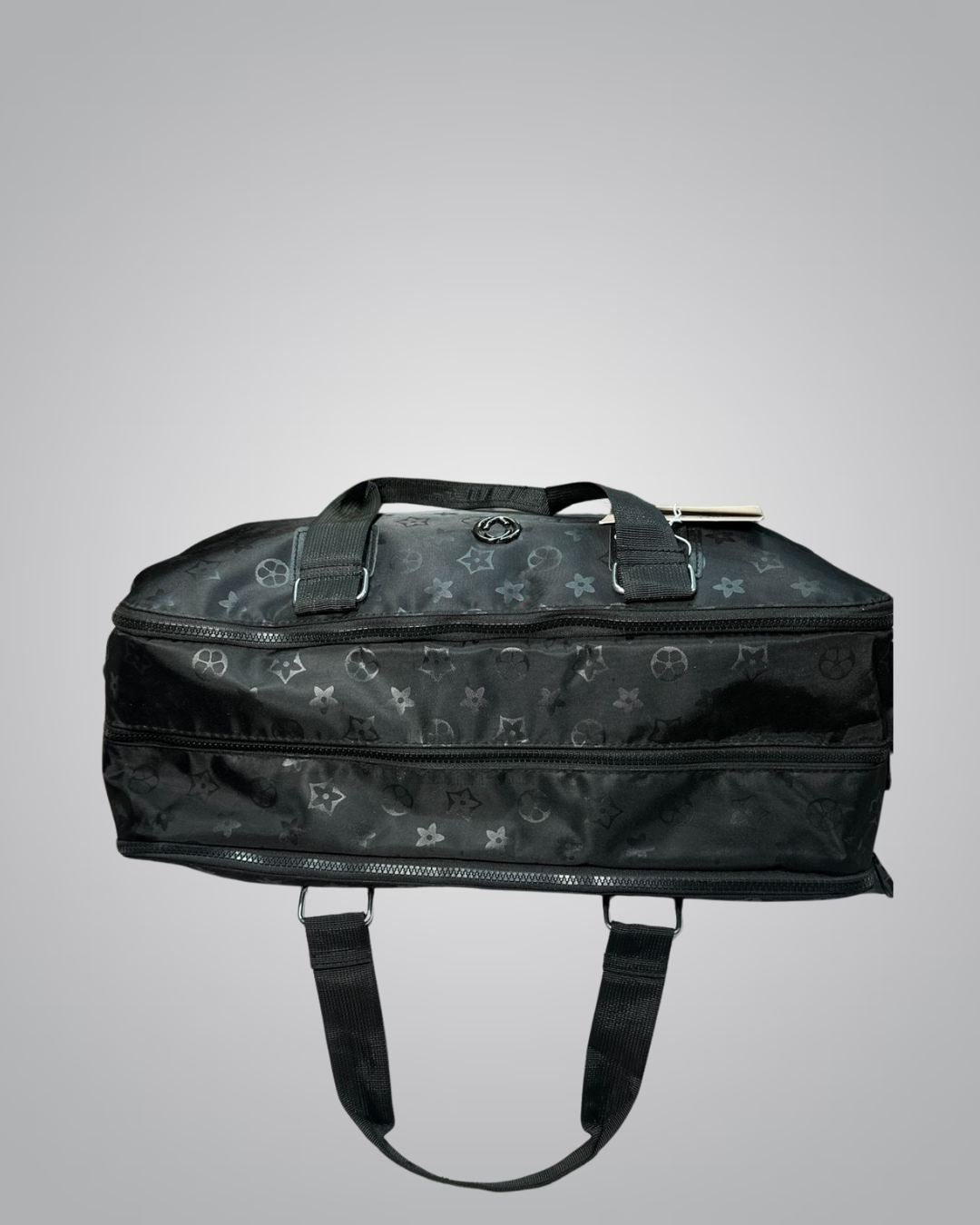 Elegant Black Monogram Travel Duffel Bag