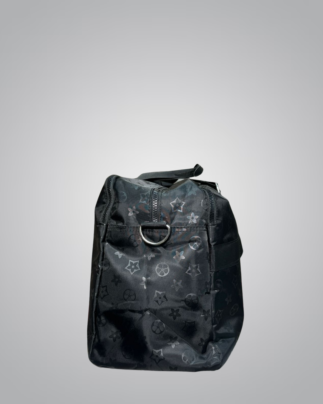 Elegant Black Monogram Travel Duffel Bag