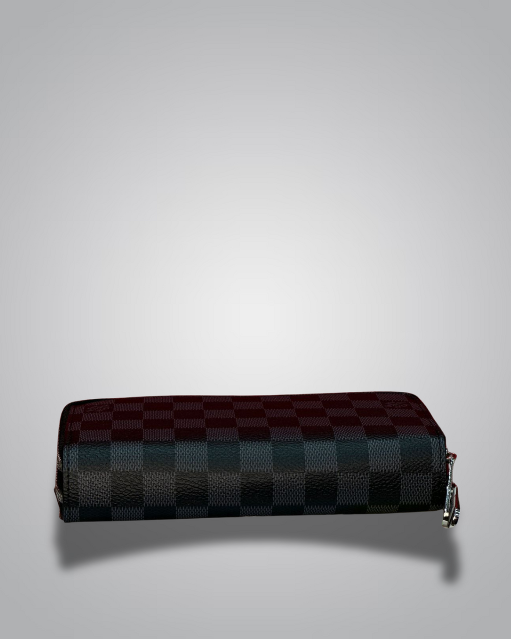 LV-Inspired Checkered Double-Zip Long Wallet – Brown & Black Variants