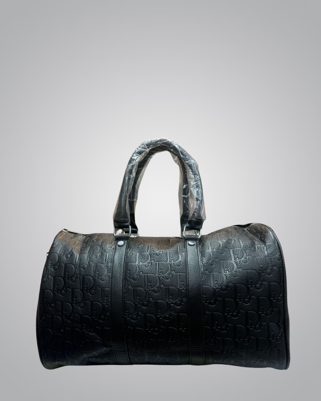 Premium Black Embossed Leather Travel Bag - Durable & Stylish Carry-On