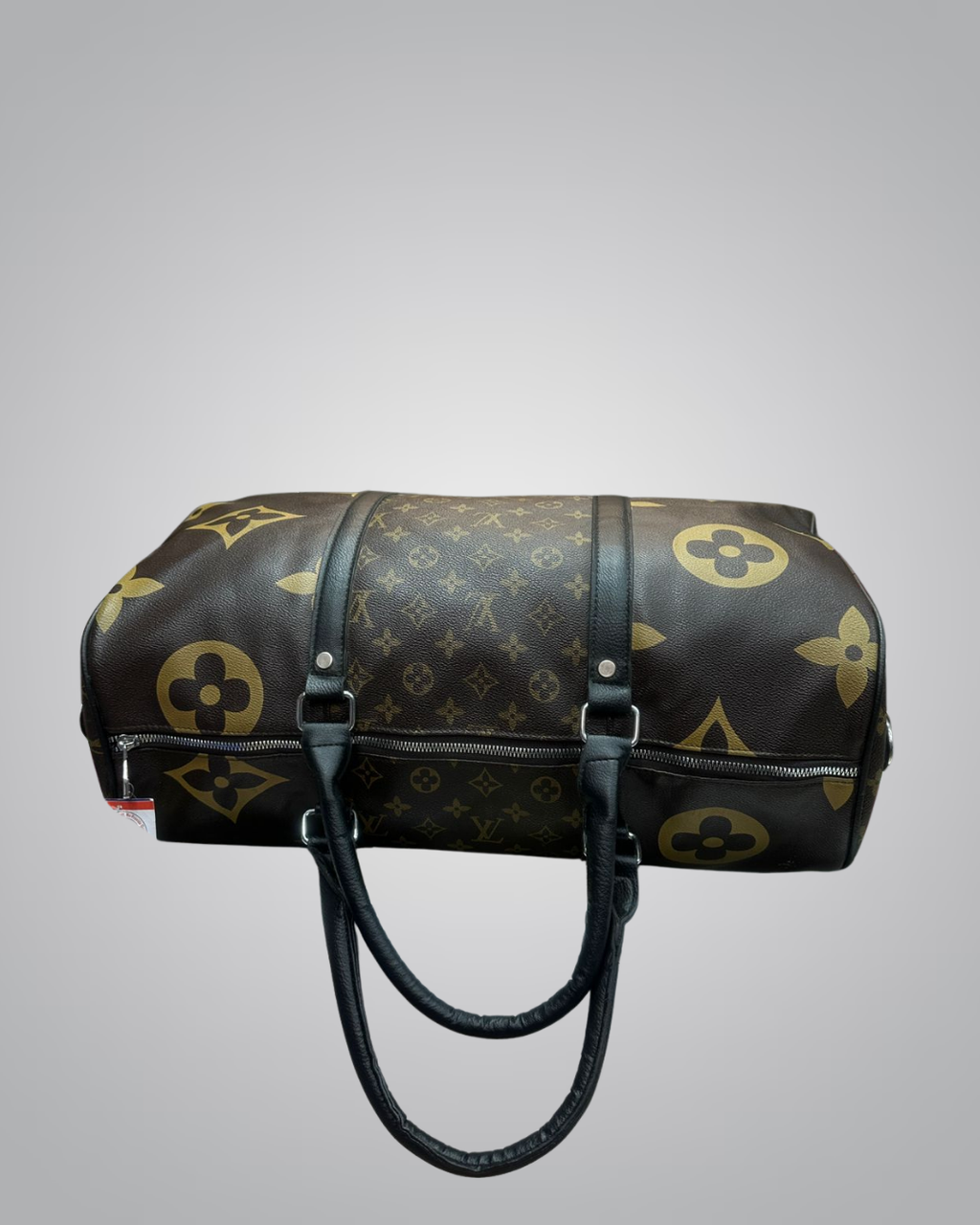 Luxury Designer-Inspired Black & Brown Travel Duffle Bag – Stylish & Spacious