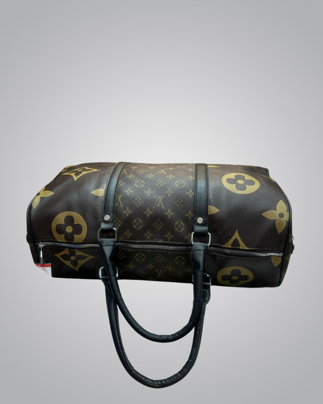 Luxury Designer-Inspired Black & Brown Travel Duffle Bag – Stylish & Spacious