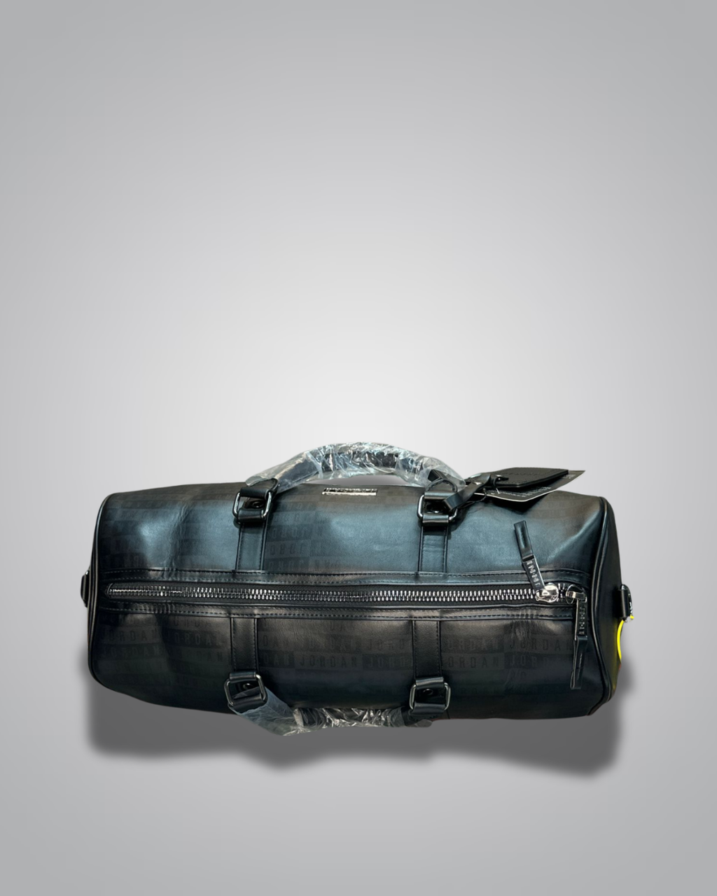 Jordan black travel duffel bag with logo and handles- Valentino Impex
