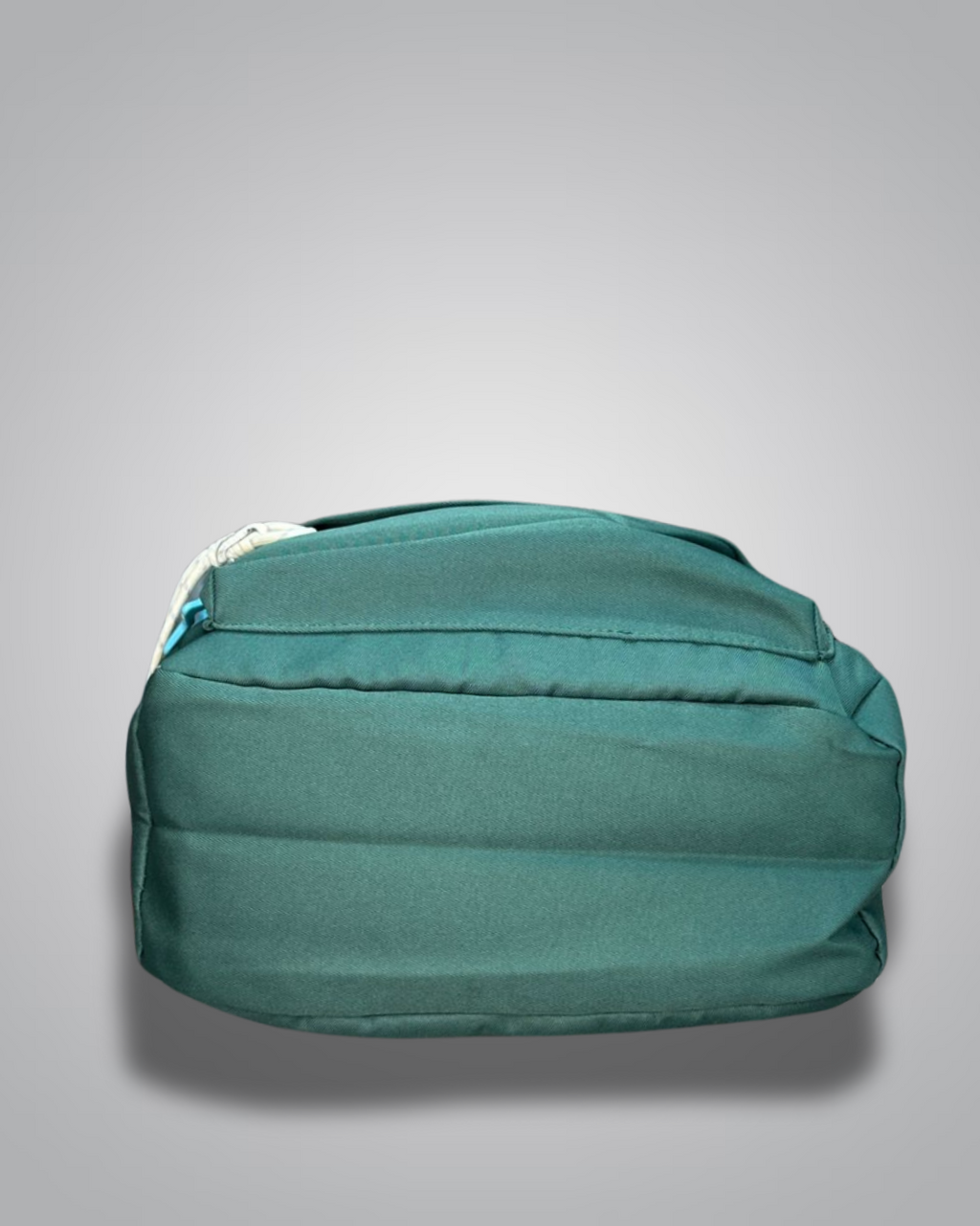 Green backpack with a patch on a gray background- Valentino Impex