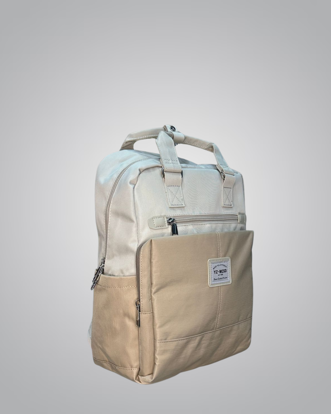 Structured Casual Kids Backpack – Beige & Cream