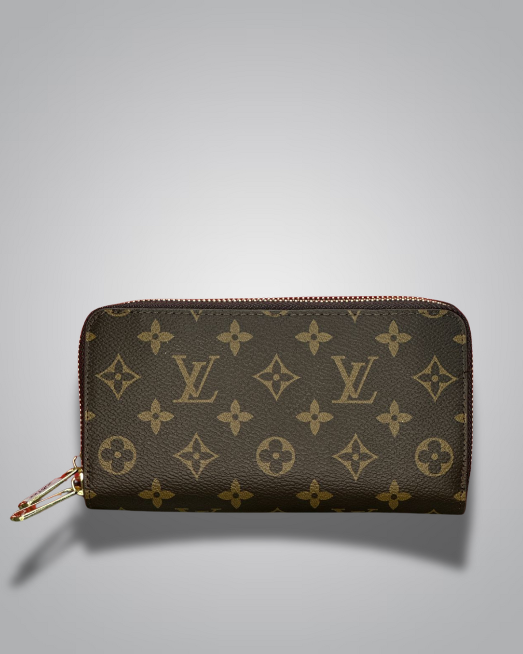 LV-Inspired Double-Zip Monogram Long Wallet – Brown & Black Variants
