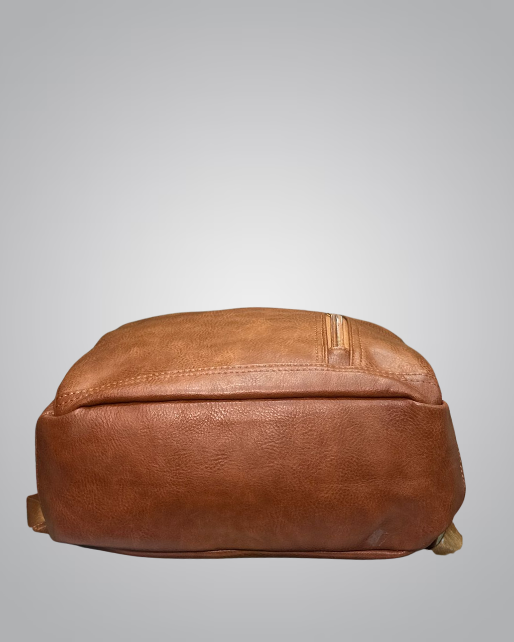 Woodland-Style Faux Leather Backpack – Tan Brown
