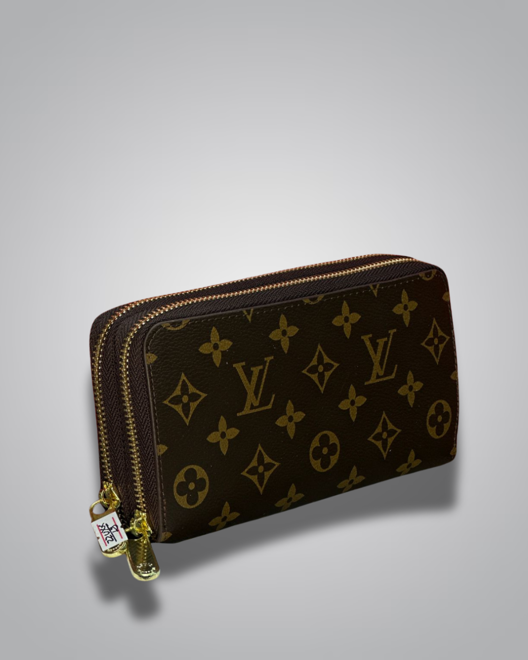 LV-Inspired Double-Zip Monogram Long Wallet – Brown & Black Variants