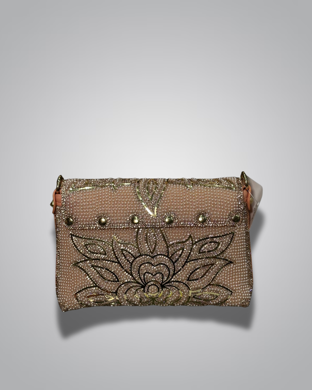 Floral embellished party clutch with pearl handle – Valentino Impex

