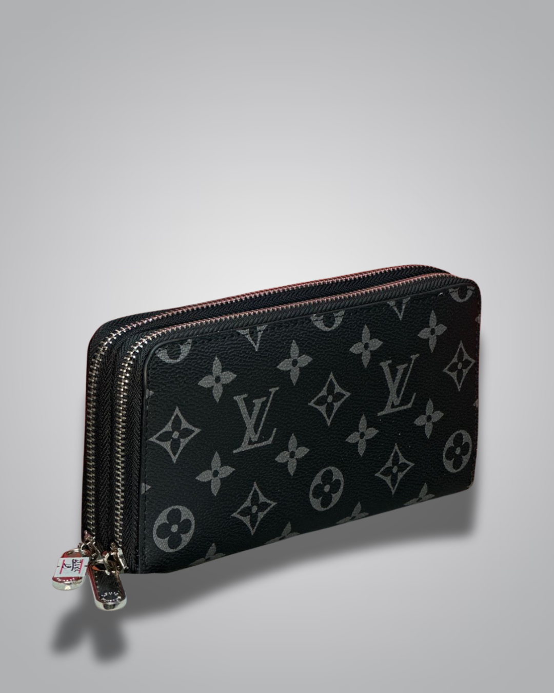 LV-Inspired Double-Zip Monogram Long Wallet – Brown & Black Variants