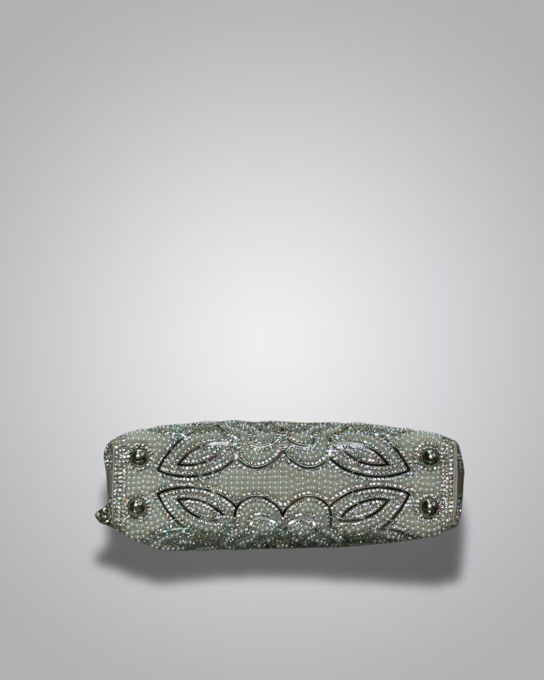 Floral embellished party clutch with pearl handle – Valentino Impex

