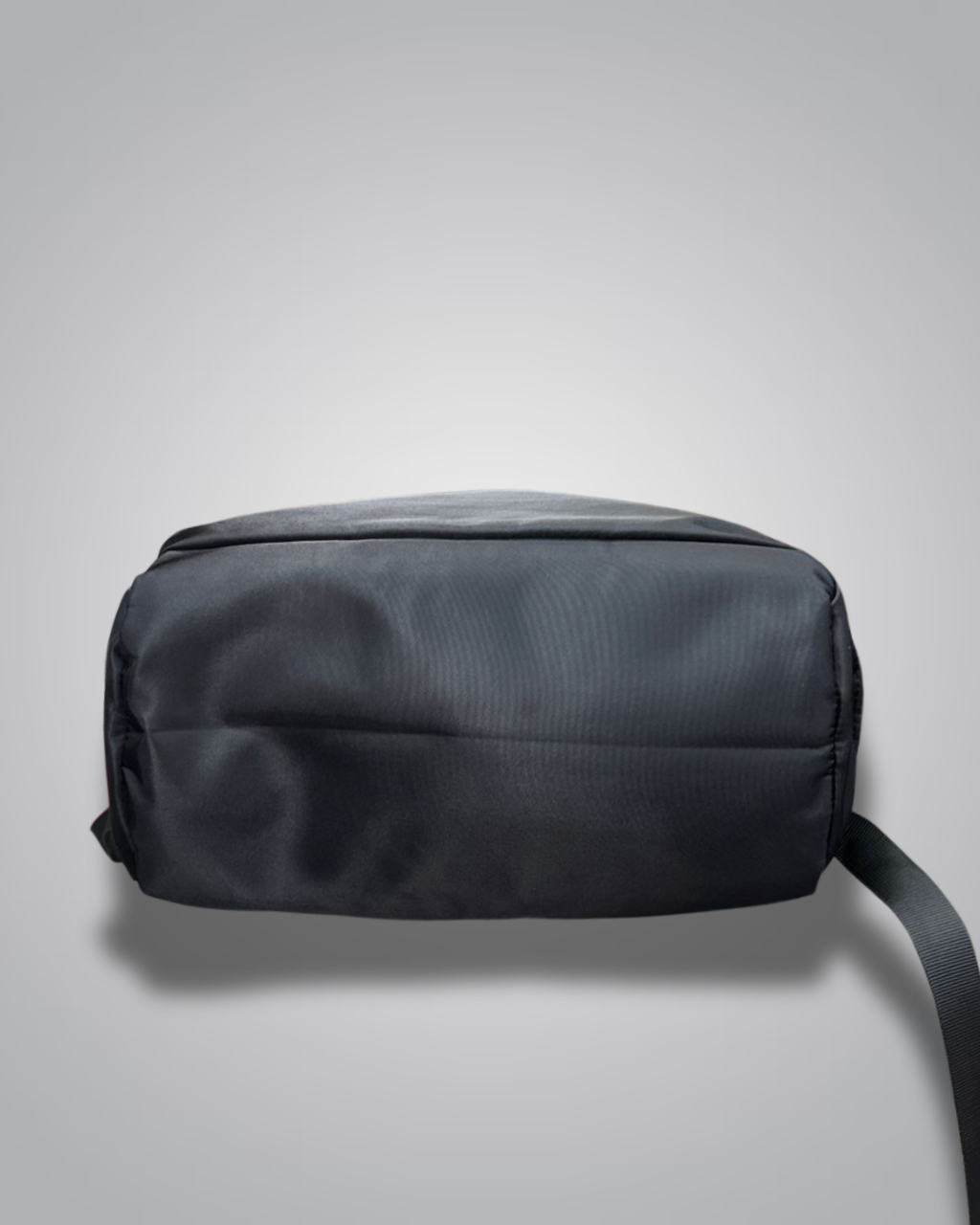 Black backpack with yellow accents on a gray background- Valentino Impex