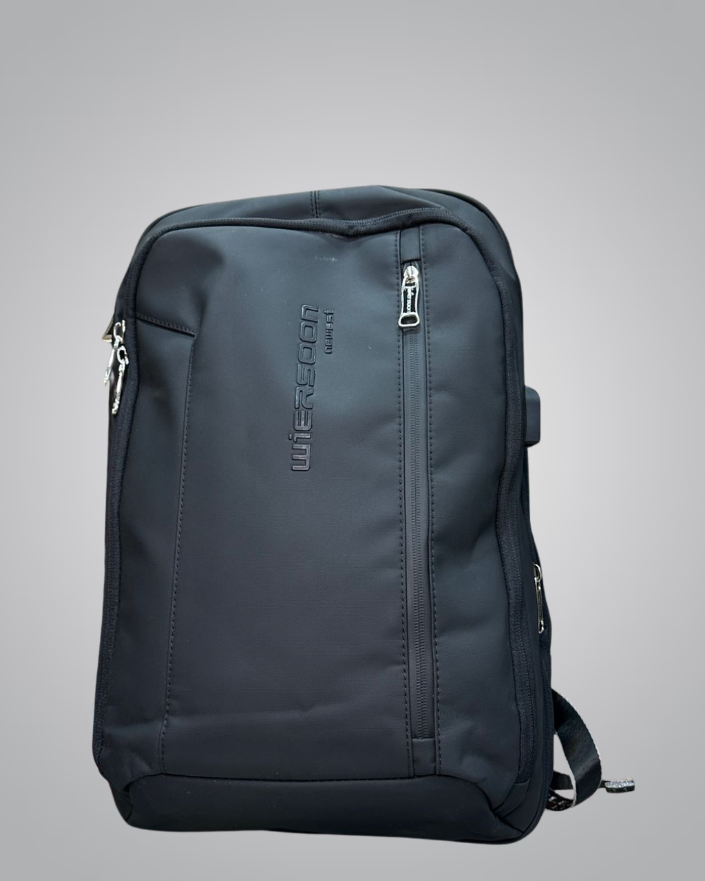 WiERSON Newest Black Stylish Laptop Backpack