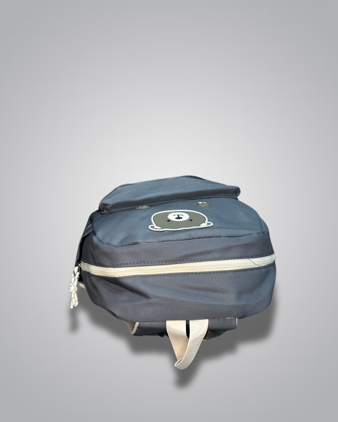Blue backpack with a logo on a gray background- Valentino Impex