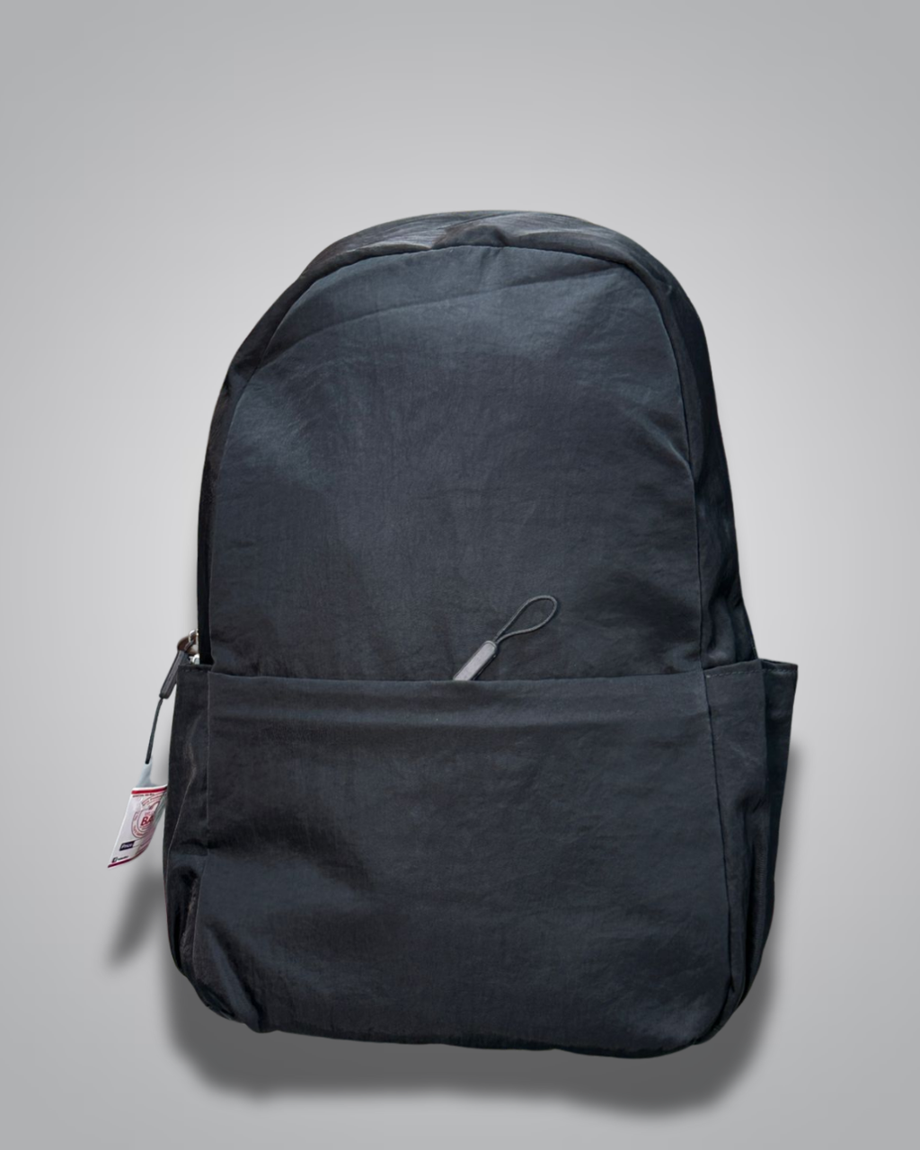 Black backpack on a gray background- valentini impex
