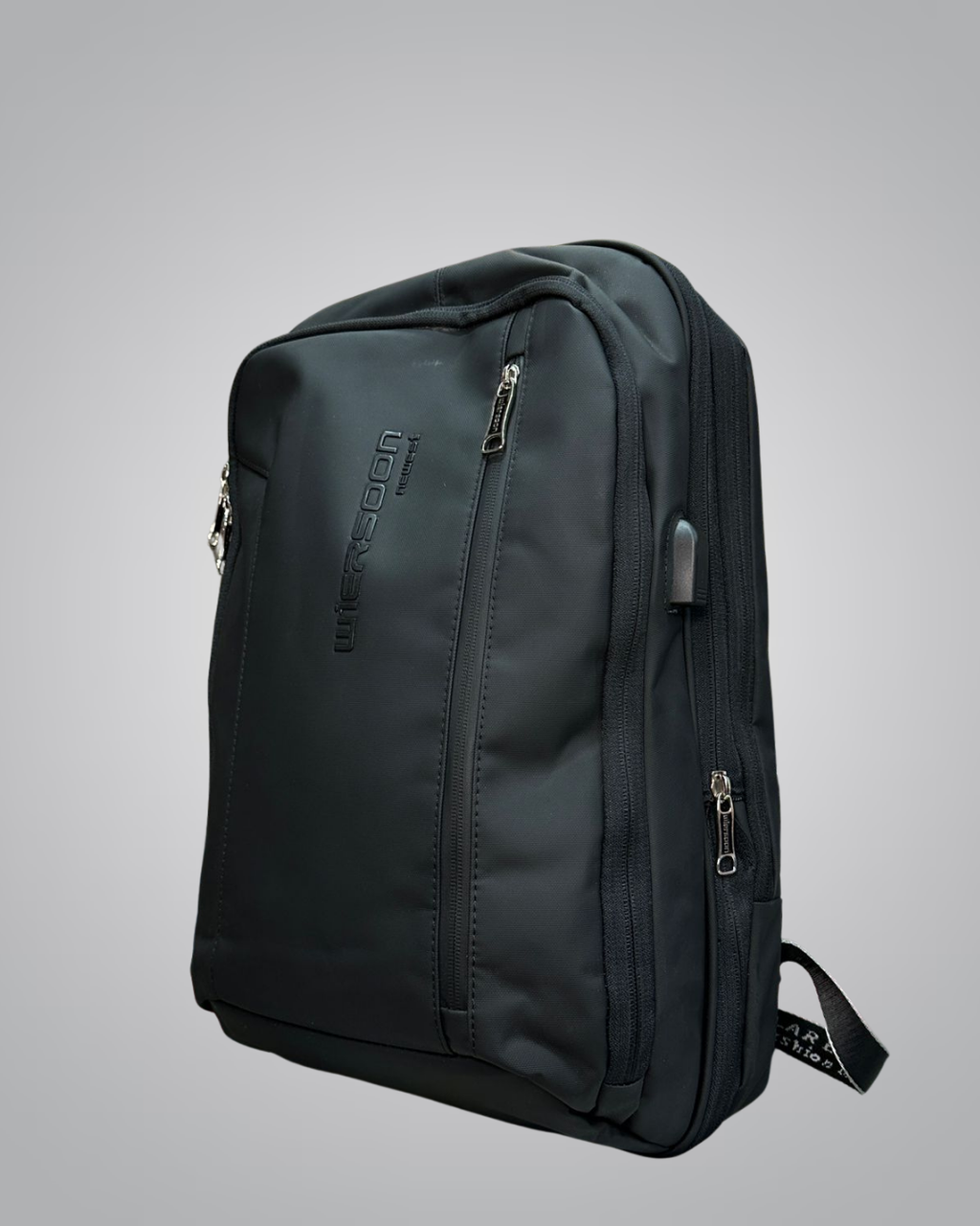 WiERSON Newest Black Stylish Laptop Backpack