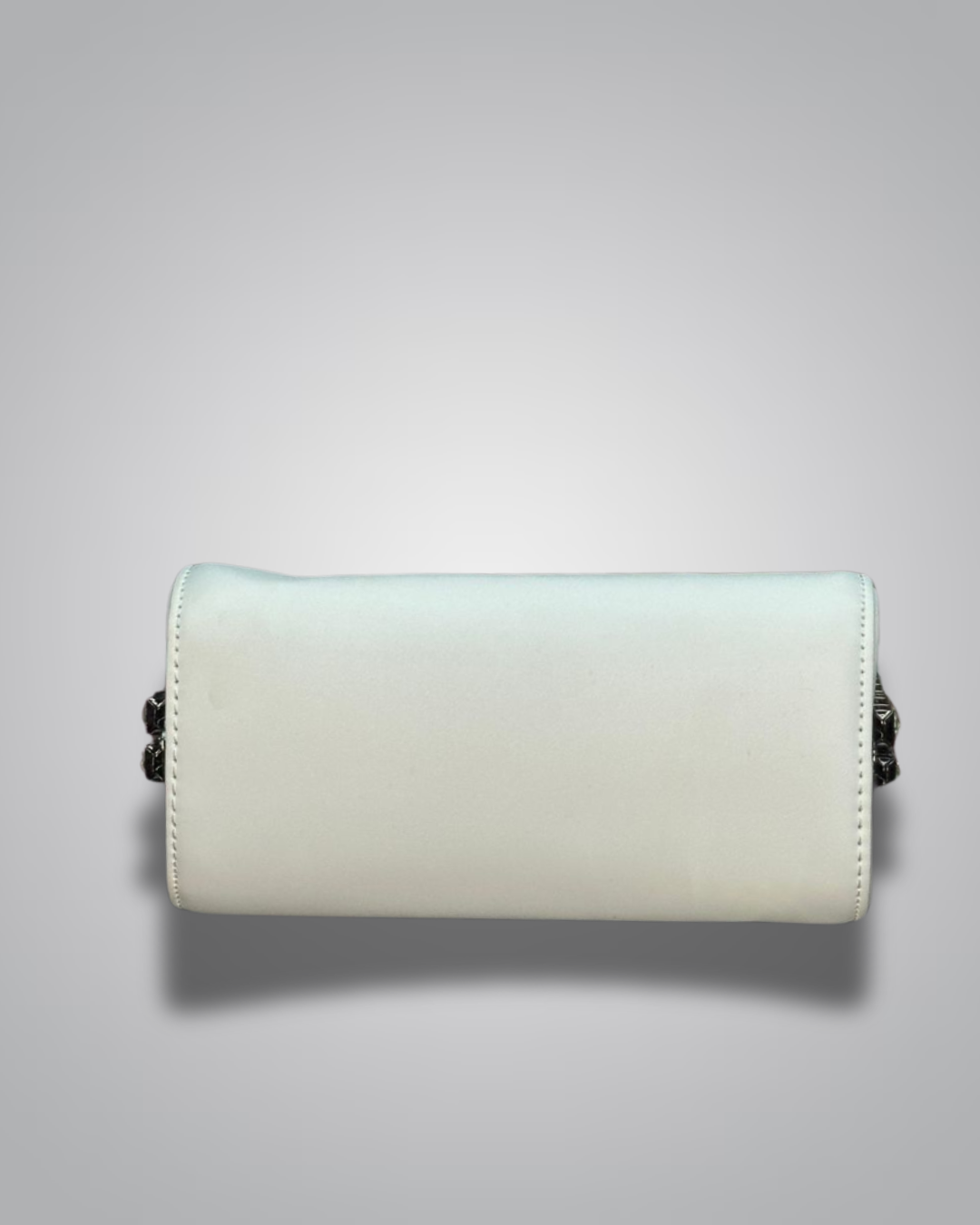 White crystal handle party purse for women with glossy finish – Valentino Impex

