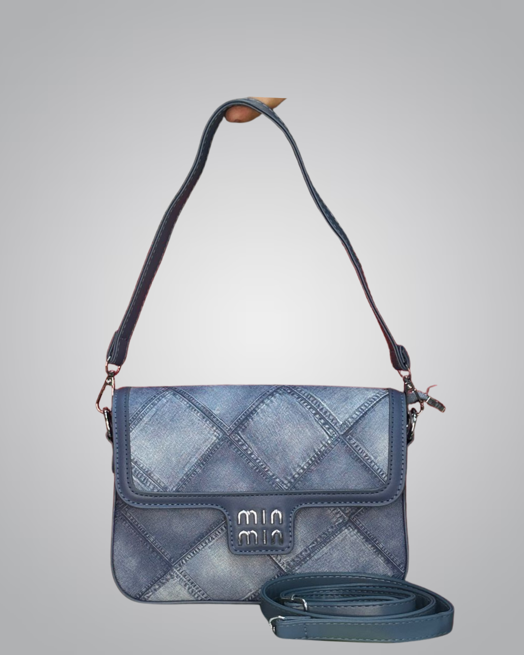 Mim Mim Stylish Denim Patterned Crossbody Bag