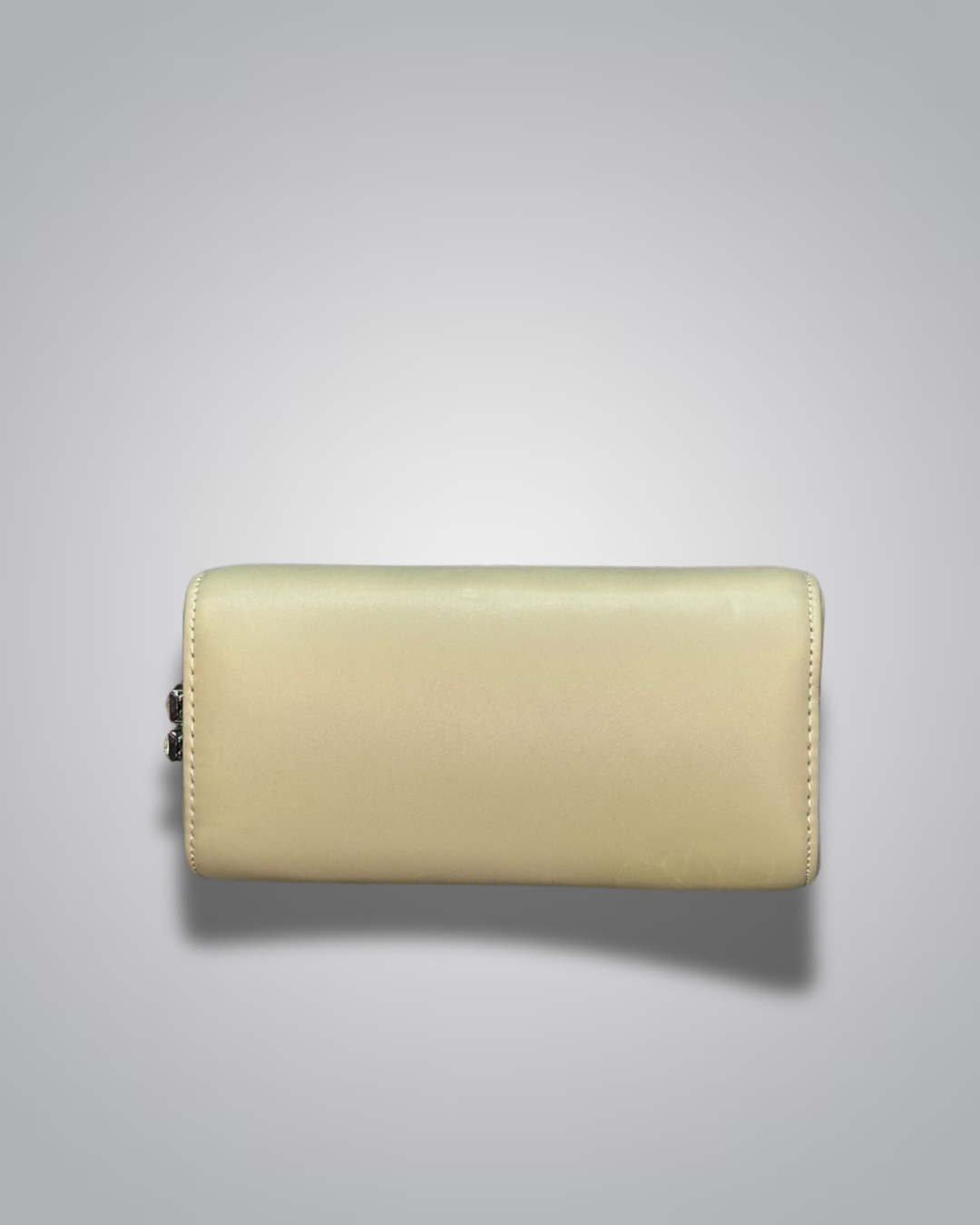 Cream diamond handle party purse with metal top handle and crystal stud sides


