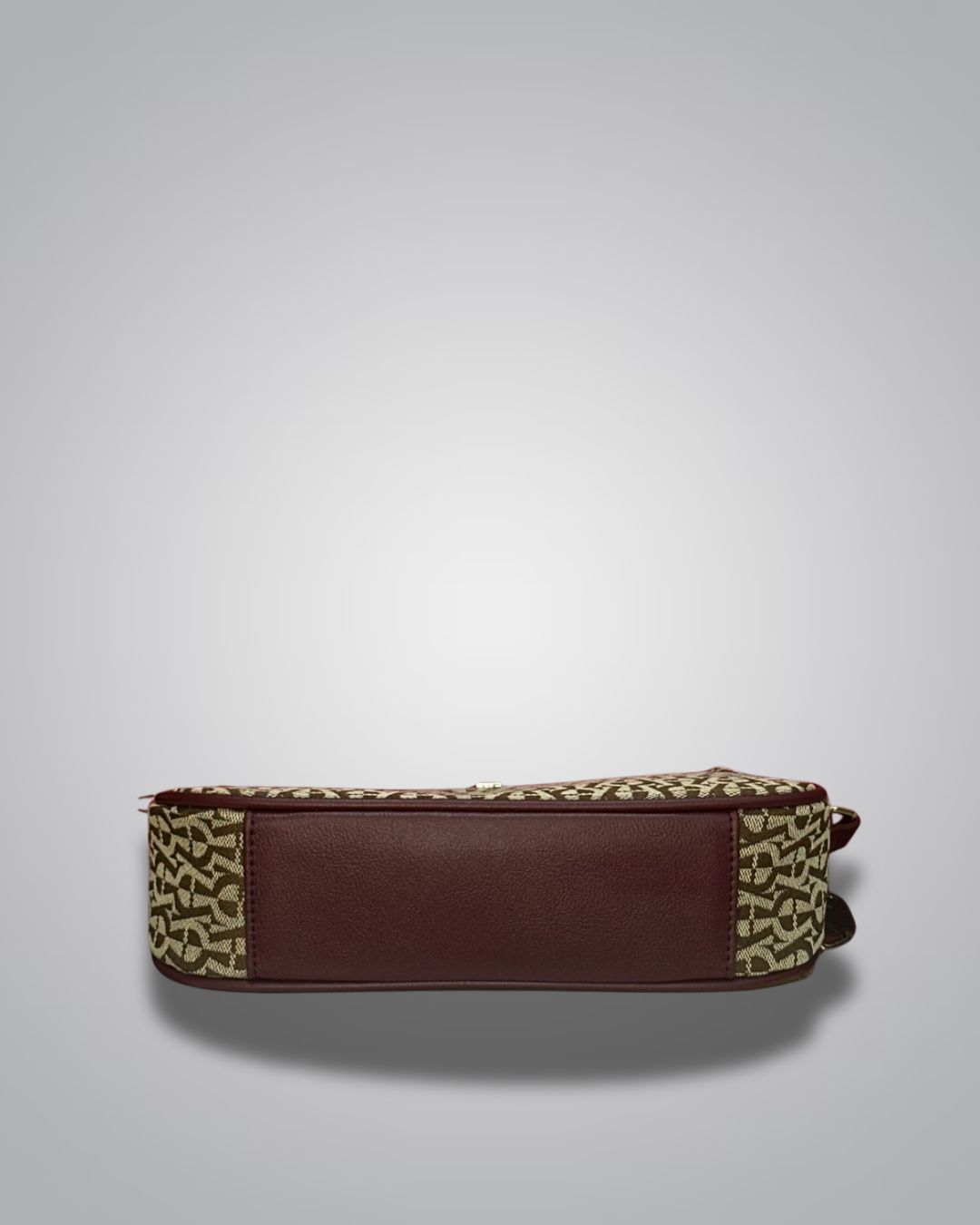 Handbag with monogram pattern on a gray background- Valentino Impex