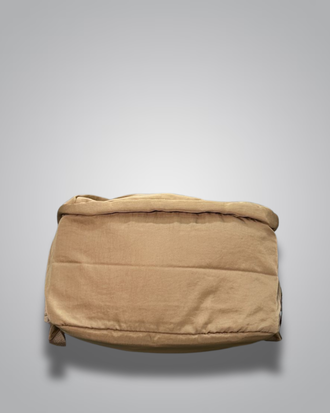 Brown backpack with a visible brand tag on a gray background- Valentino Impex